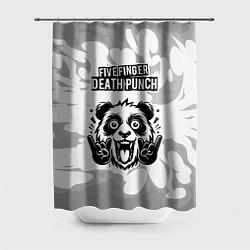 Шторка для душа Five Finger Death Punch рок панда на светлом фоне, цвет: 3D-принт