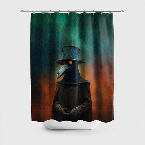 Шторка для ванной Чумной доктор в цилиндре / 3D-принт – фото 1