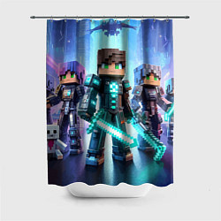 Шторка для душа Minecraft - characters ai art, цвет: 3D-принт
