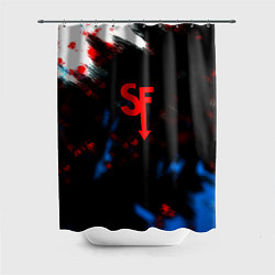 Шторка для душа Салли фейс текстура краски, цвет: 3D-принт