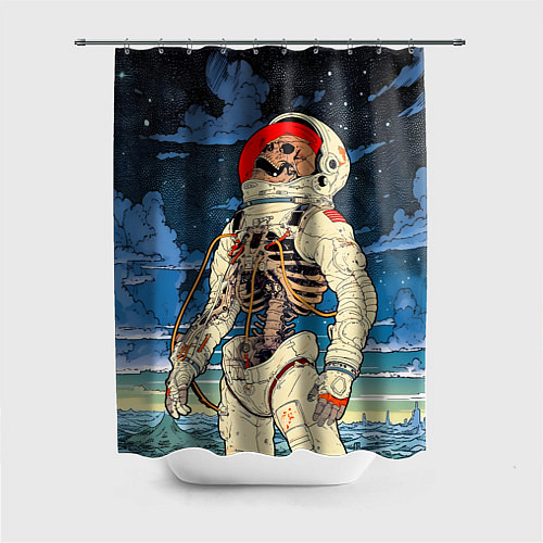 Шторка для ванной Скелет - астронавт / 3D-принт – фото 1