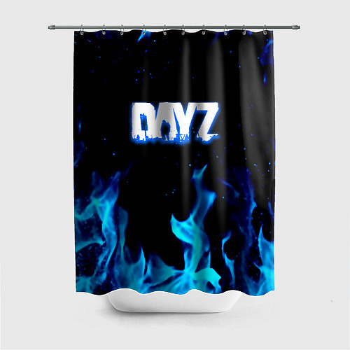 Шторка для ванной Dayz синий огонь лого / 3D-принт – фото 1