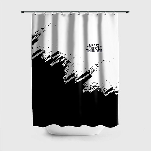 Шторка для ванной Warthunder чёрно белые краски гейм / 3D-принт – фото 1