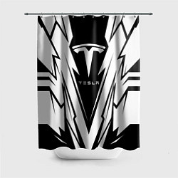 Шторка для ванной Tesla - black and white