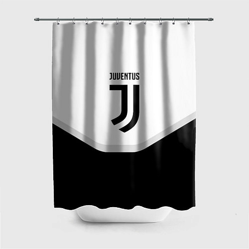 Шторка для ванной Juventus black geometry sport / 3D-принт – фото 1
