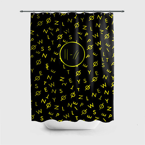 Шторка для ванной Twenty one pilots pattern rock yellow / 3D-принт – фото 1