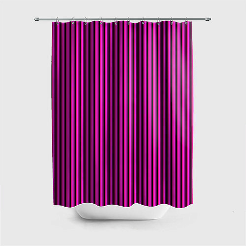 Шторка для ванной Яркий розовый в полоску / 3D-принт – фото 1