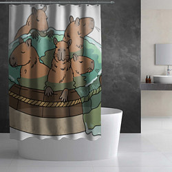 Шторка для душа Капибары капипарятся, цвет: 3D-принт — фото 2