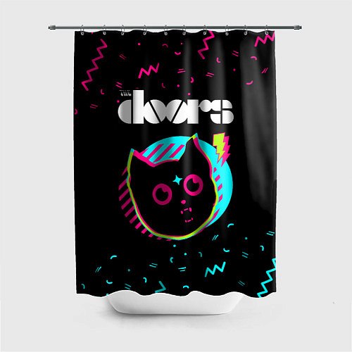 Шторка для ванной The Doors - rock star cat / 3D-принт – фото 1