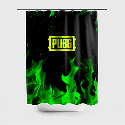 Шторка для ванной PUBG кислотное лого огненный стиль