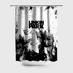 Шторка для душа Linkin park огненный дым рок, цвет: 3D-принт