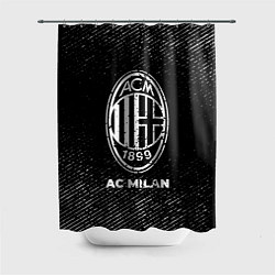Шторка для ванной AC Milan с потертостями на темном фоне