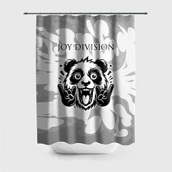 Шторка для душа Joy Division рок панда на светлом фоне, цвет: 3D-принт