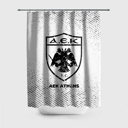 Шторка для ванной AEK Athens с потертостями на светлом фоне / 3D-принт – фото 1