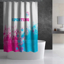 Шторка для душа Sporting neon gradient style посередине, цвет: 3D-принт — фото 2