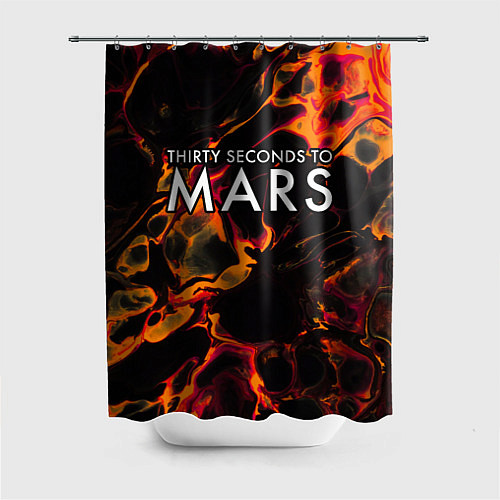 Шторка для ванной Thirty Seconds to Mars red lava / 3D-принт – фото 1