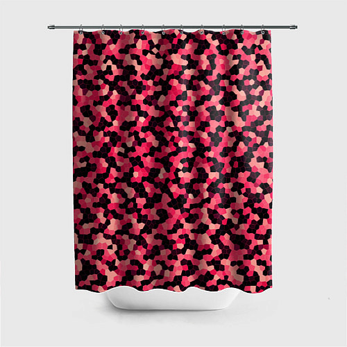 Шторка для ванной Мозаика красно-бордовый / 3D-принт – фото 1
