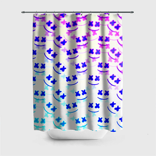 Шторка для ванной Marshmello pattern neon / 3D-принт – фото 1