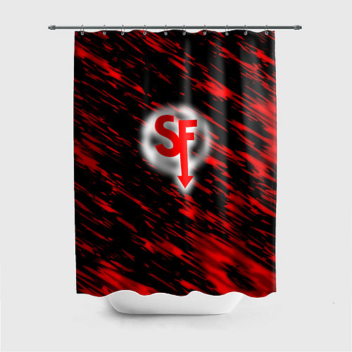 Шторка для ванной Sally face красные искры / 3D-принт – фото 1