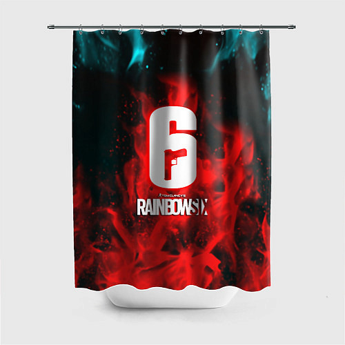 Шторка для ванной Rainbow six шутер огненный стиль / 3D-принт – фото 1