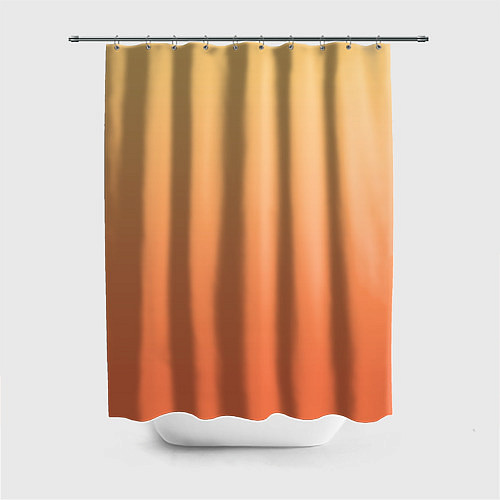 Шторка для ванной Градиент солнечный жёлто-оранжевый приглушённый / 3D-принт – фото 1