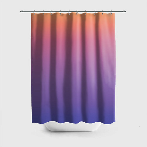 Шторка для ванной Градиент закатное небо желтый фиолетовый / 3D-принт – фото 1
