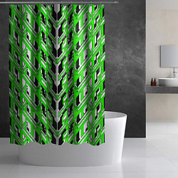 Шторка для душа Зелёная техно броня, цвет: 3D-принт — фото 2