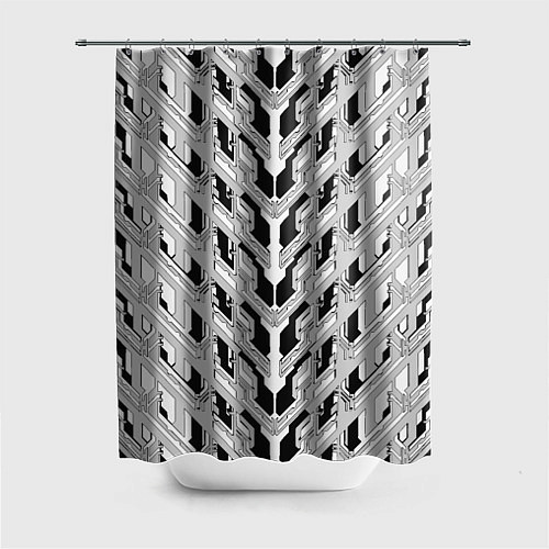Шторка для ванной Белая техно броня / 3D-принт – фото 1