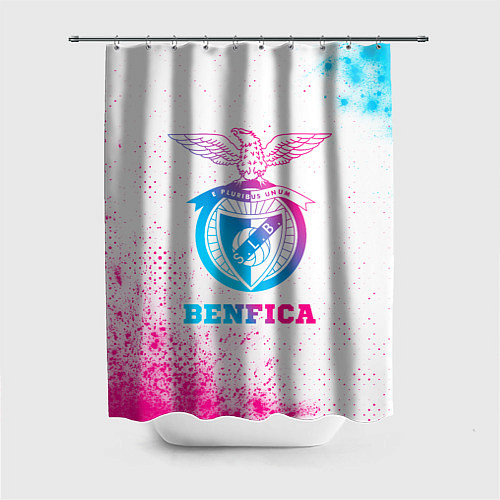 Шторка для ванной Benfica neon gradient style / 3D-принт – фото 1