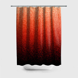 Шторка для ванной Полосатый градиент оранжево-красный в чёрный