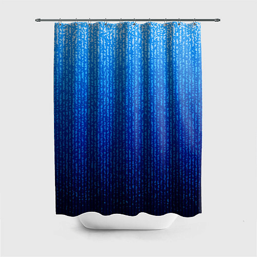 Шторка для ванной Сине-голубой в вертикальную полоску / 3D-принт – фото 1