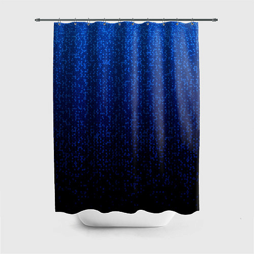 Шторка для ванной Градиент мелкая мозаика сине-чёрный / 3D-принт – фото 1