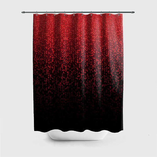 Шторка для ванной Градиент мозаика красно-чёрный / 3D-принт – фото 1