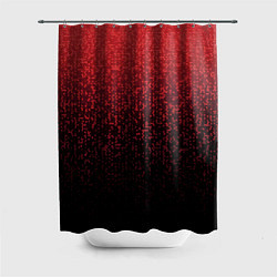 Шторка для душа Градиент мозаика красно-чёрный, цвет: 3D-принт