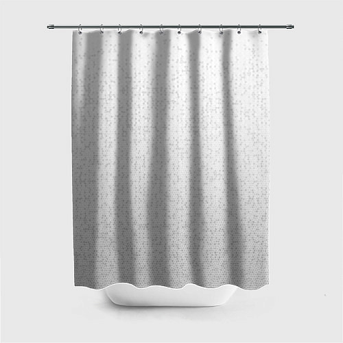 Шторка для ванной Серо-белый паттерн мелкая мозаика / 3D-принт – фото 1