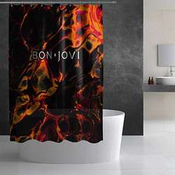 Шторка для душа Bon Jovi red lava, цвет: 3D-принт — фото 2