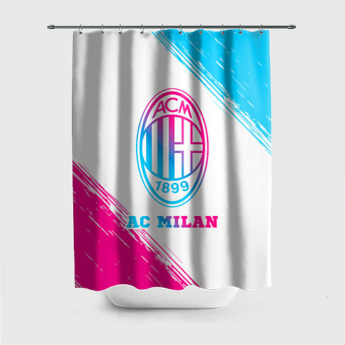 Шторка для ванной AC Milan neon gradient style / 3D-принт – фото 1