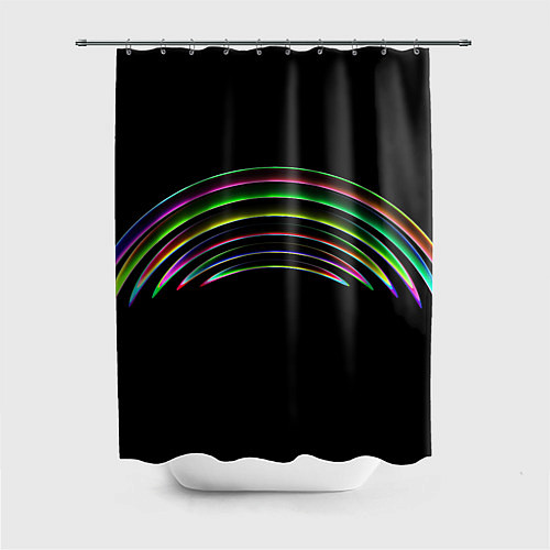 Шторка для ванной Радужные линии / 3D-принт – фото 1