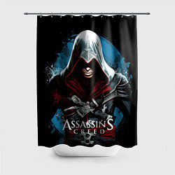 Шторка для душа Assassins creed темный синий фон, цвет: 3D-принт