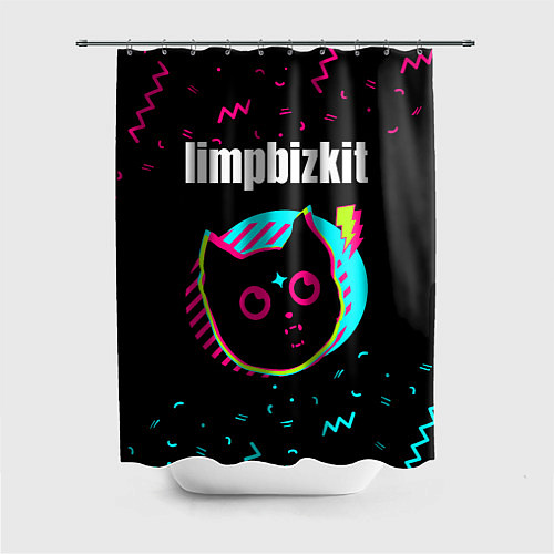 Шторка для ванной Limp Bizkit - rock star cat / 3D-принт – фото 1