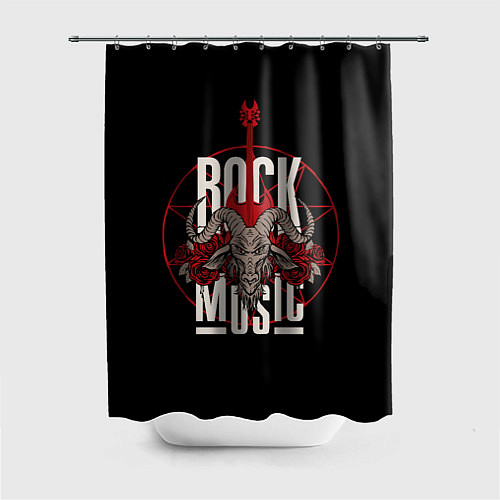 Шторка для ванной Рок музыка - тяжёлый рок / 3D-принт – фото 1