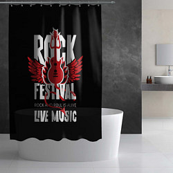 Шторка для душа Rock festival - live music, цвет: 3D-принт — фото 2