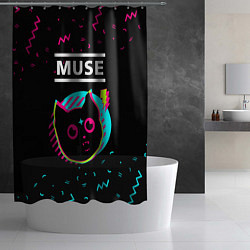 Шторка для душа Muse - rock star cat, цвет: 3D-принт — фото 2