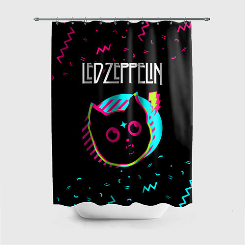 Шторка для ванной Led Zeppelin - rock star cat / 3D-принт – фото 1