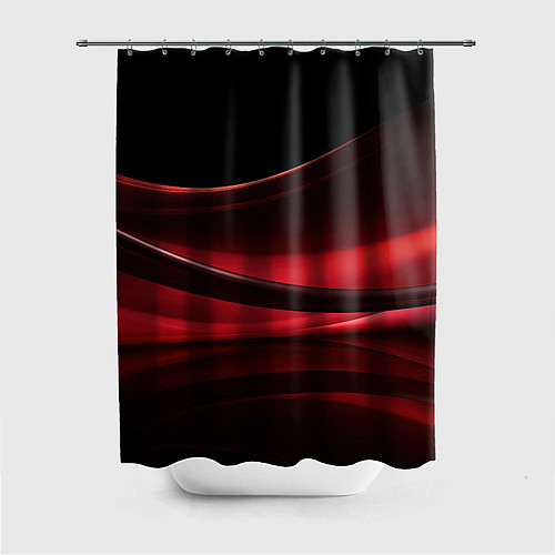 Шторка для ванной Темная красная абстракция на черном фоне / 3D-принт – фото 1