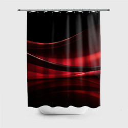 Шторка для ванной Темная красная абстракция на черном фоне