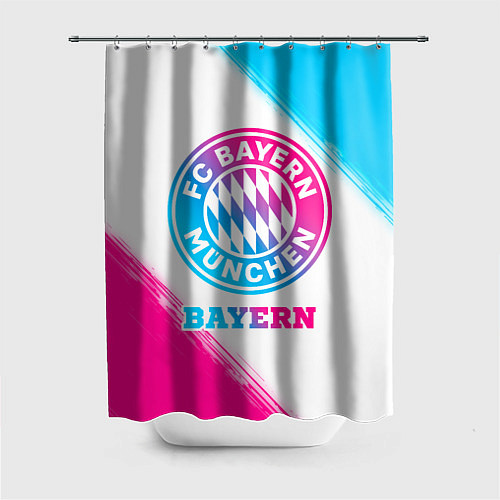 Шторка для ванной Bayern neon gradient style / 3D-принт – фото 1