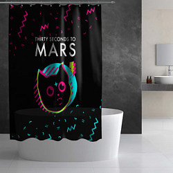 Шторка для душа Thirty Seconds to Mars - rock star cat, цвет: 3D-принт — фото 2