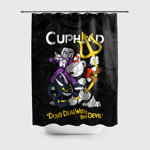 Шторка для ванной Cuphead devil trident / 3D-принт – фото 1