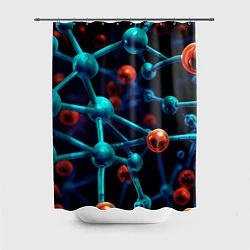 Шторка для душа Молекулы под микроскопом, цвет: 3D-принт